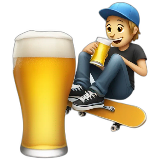 Skater-drinking-beer emoji
