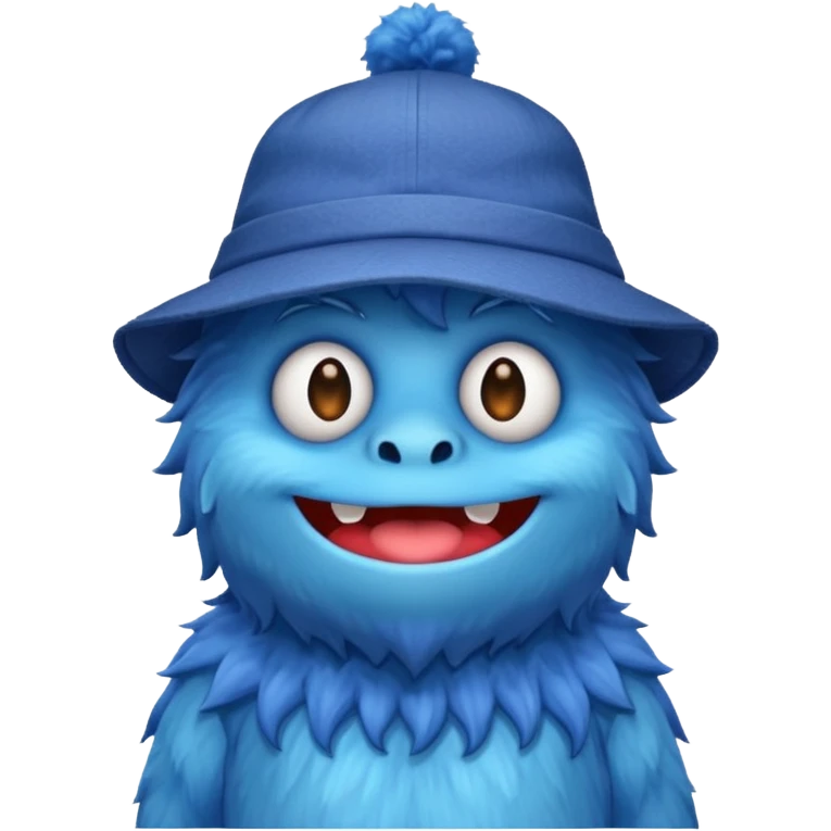 blue monster with hat and shirt emoji