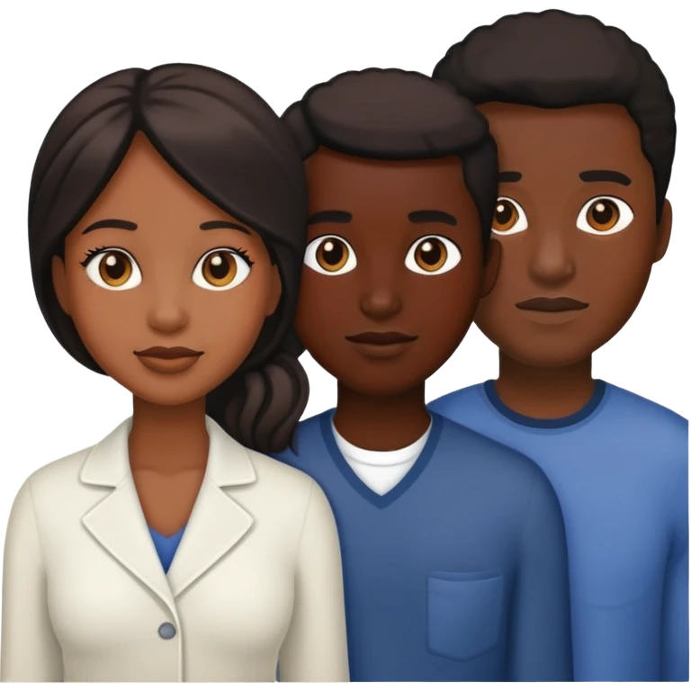 4 black family members emoji