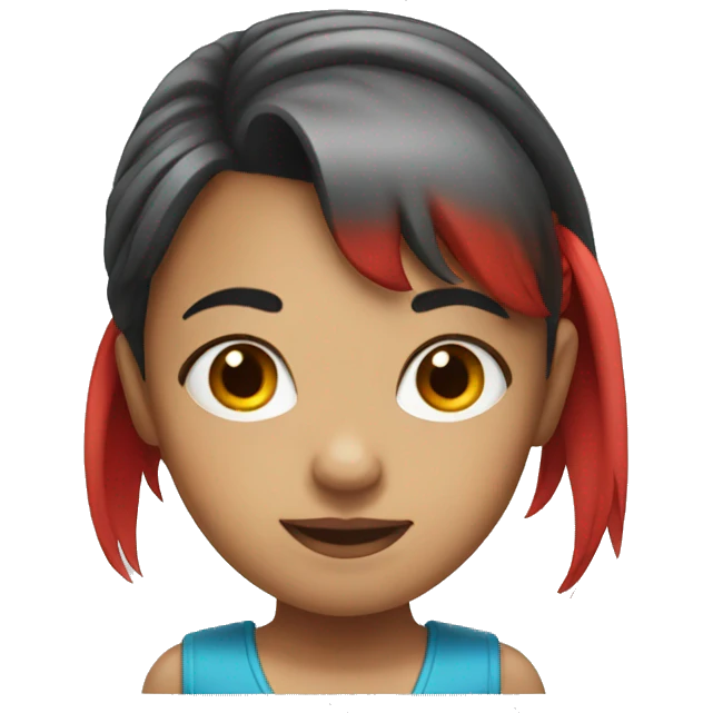 girl with red ponytail and bangs emoji