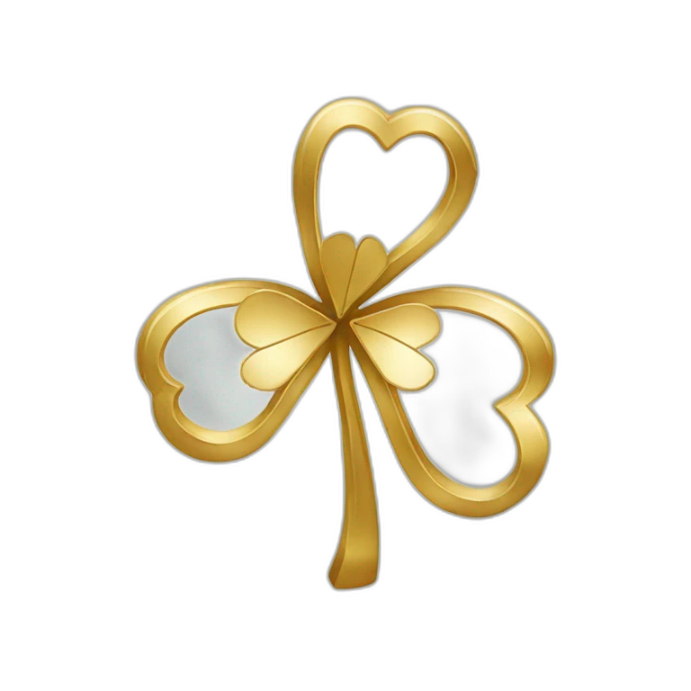 gold-outline-four-leaf-clover emoji