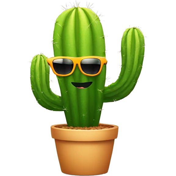 Sassy cactus wearing sunglasses  emoji