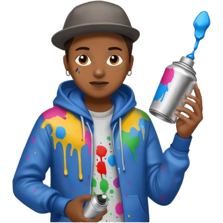 Painter + spray can, Street Artists. emoji