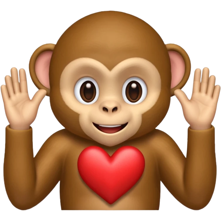 A monkey who made a heart emoji