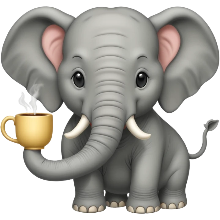 elephant with tea cup emoji