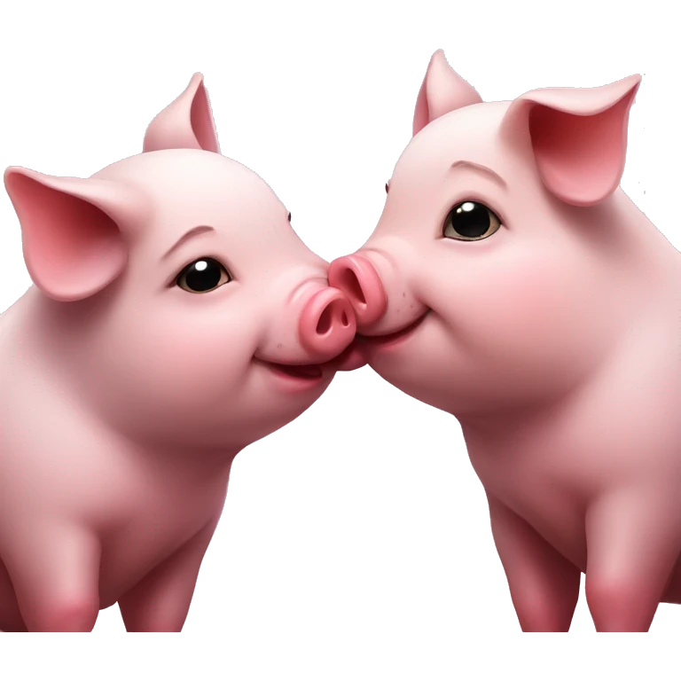 Cute kissing pigs goodnight emoji