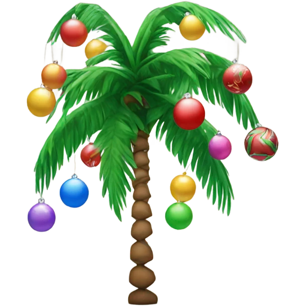 Palm tree with Christmas balls emoji