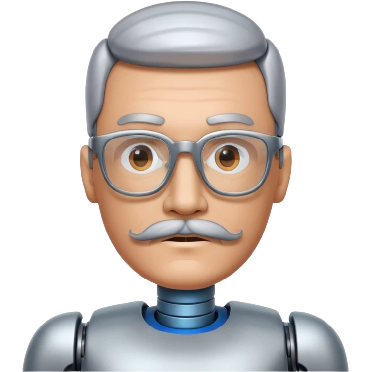 robotic man with glasses mustache  emoji
