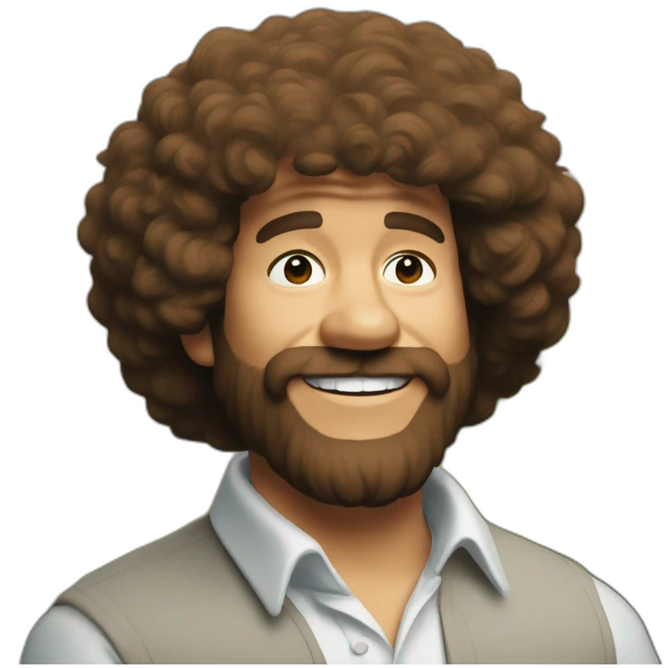 Bob Ross painting emoji