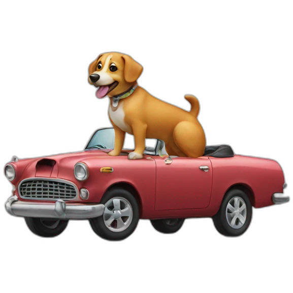 Dog on car emoji