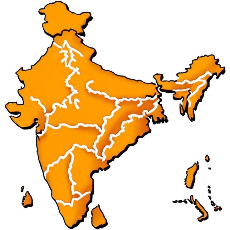 India map with saffron colour ( akhand Bharat ) emoji