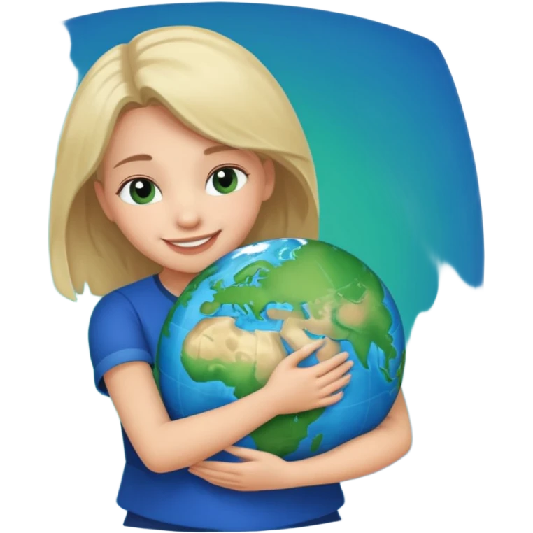 girl hugging the world emoji