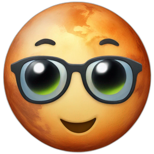 Planet Earth with glasses emoji