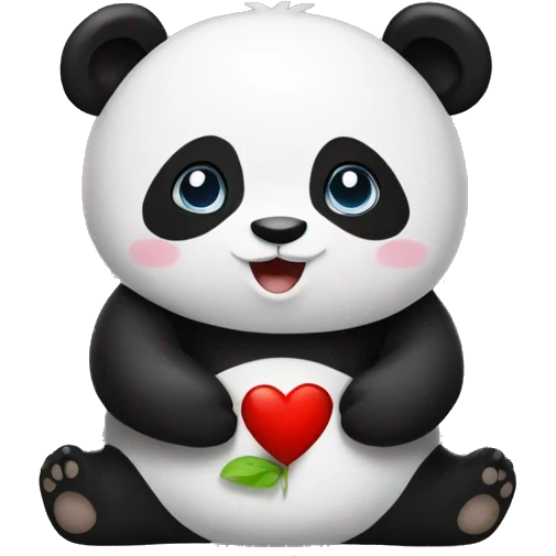 Panda holding i love u cepa emoji