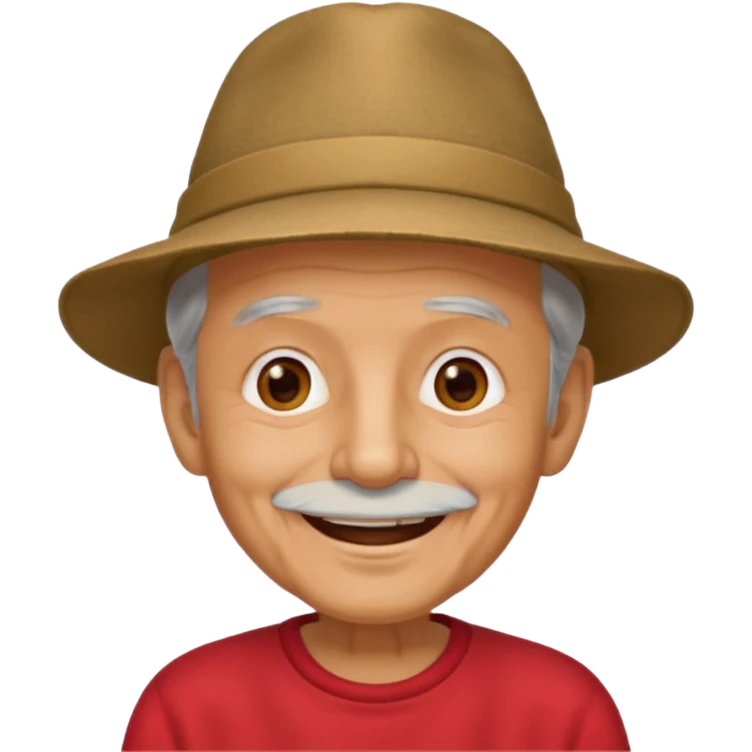 old guy with hat and red shirt emoji