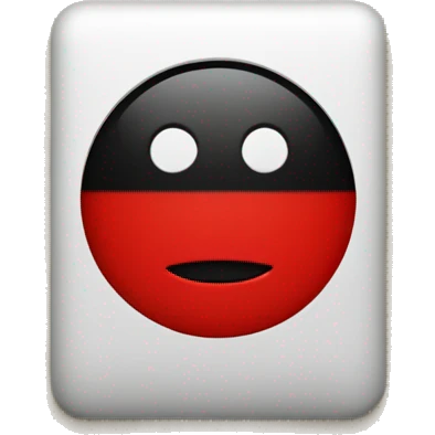 Rectangle with black on top half, red on bottom half and a yellow circle in the middle  emoji
