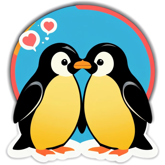 Penguin kissing bee  emoji