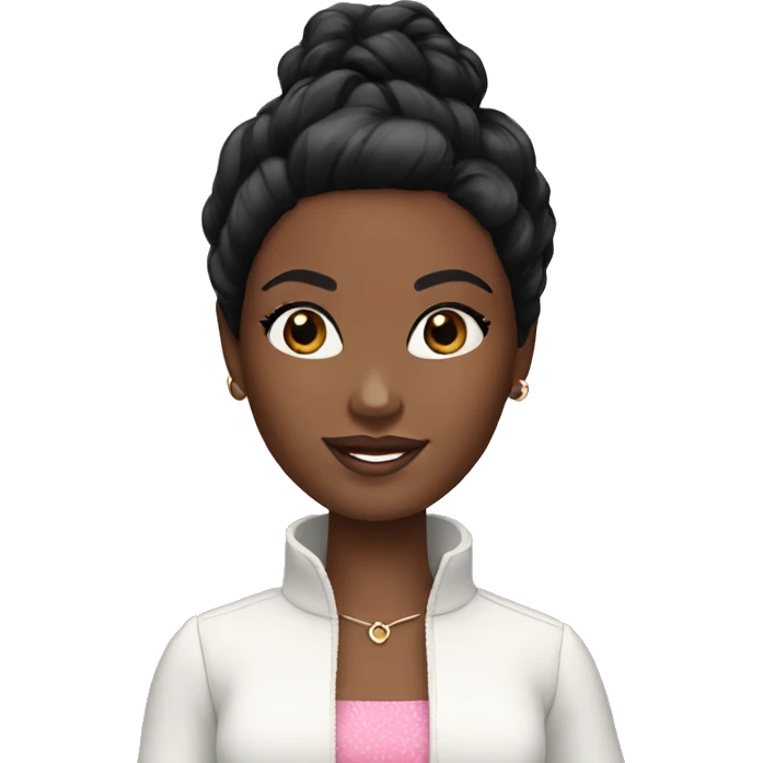 A black Barbie with  short black hair  emoji