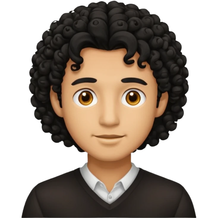 curly haired man emoji