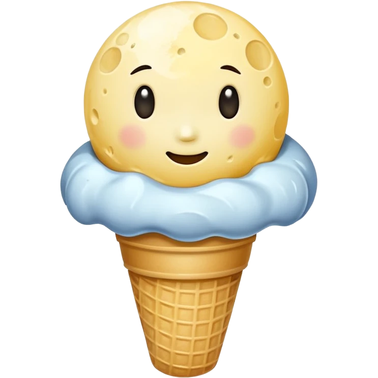 Ice cream that looks like the moon and is shiny emoji