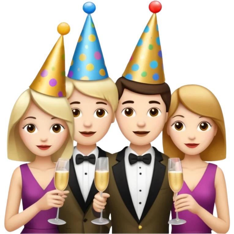strong team of 3 partying together emoji