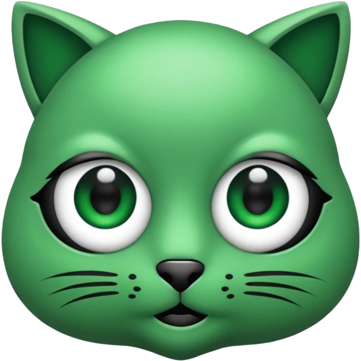 Gata con ojos verdes y negro emoji
