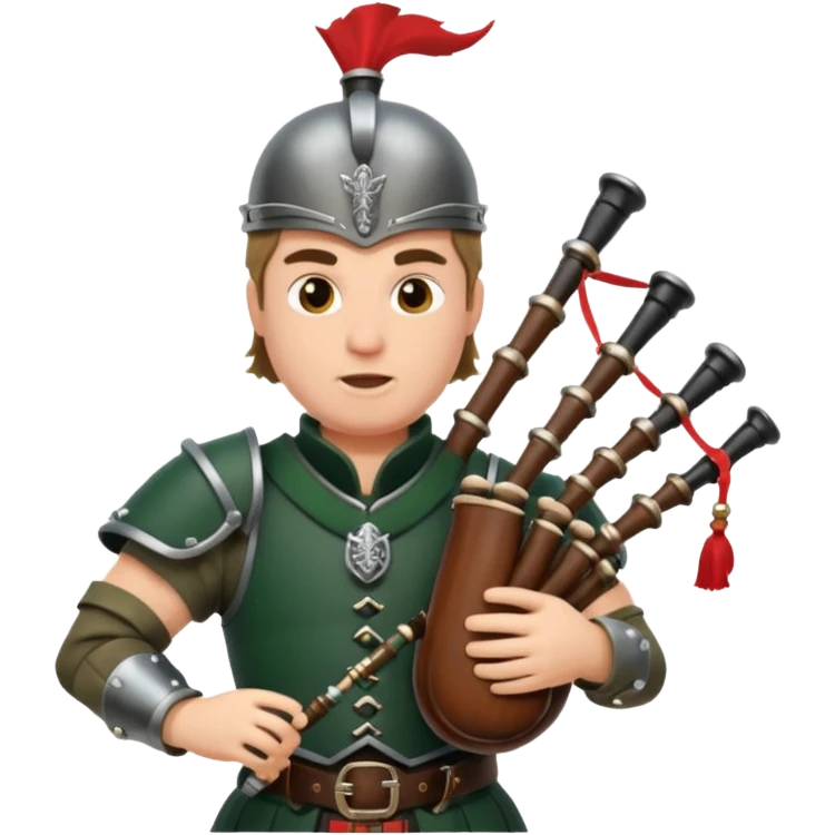 Warrior playing bagpipes chugging whiskey emoji