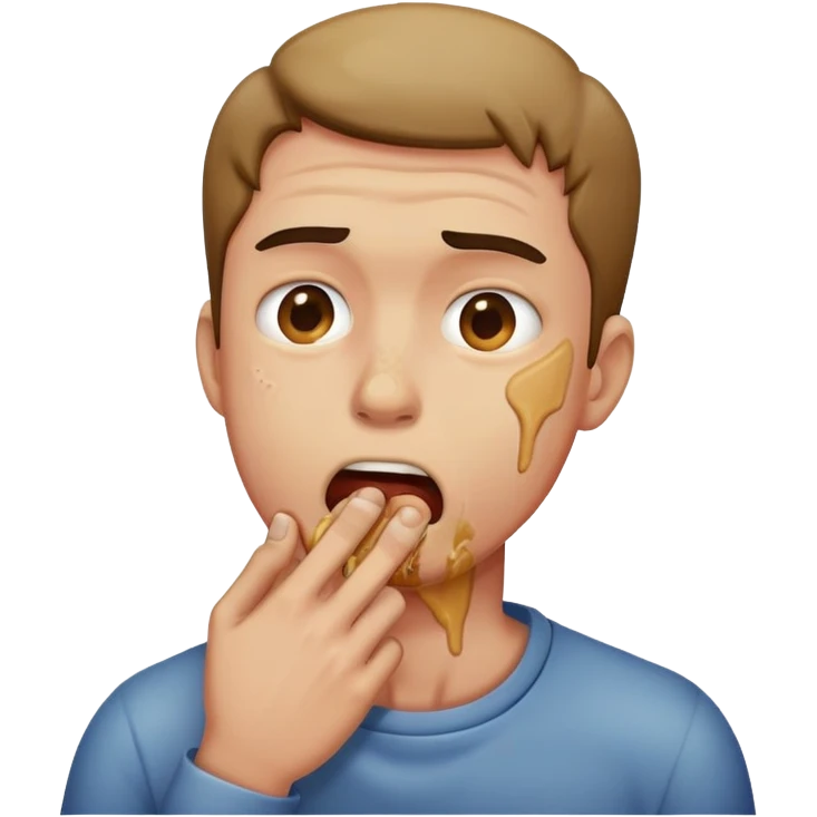 guy choking himself  emoji