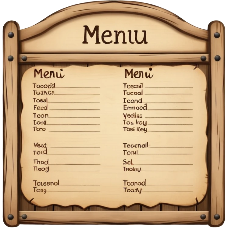 Menu board emoji
