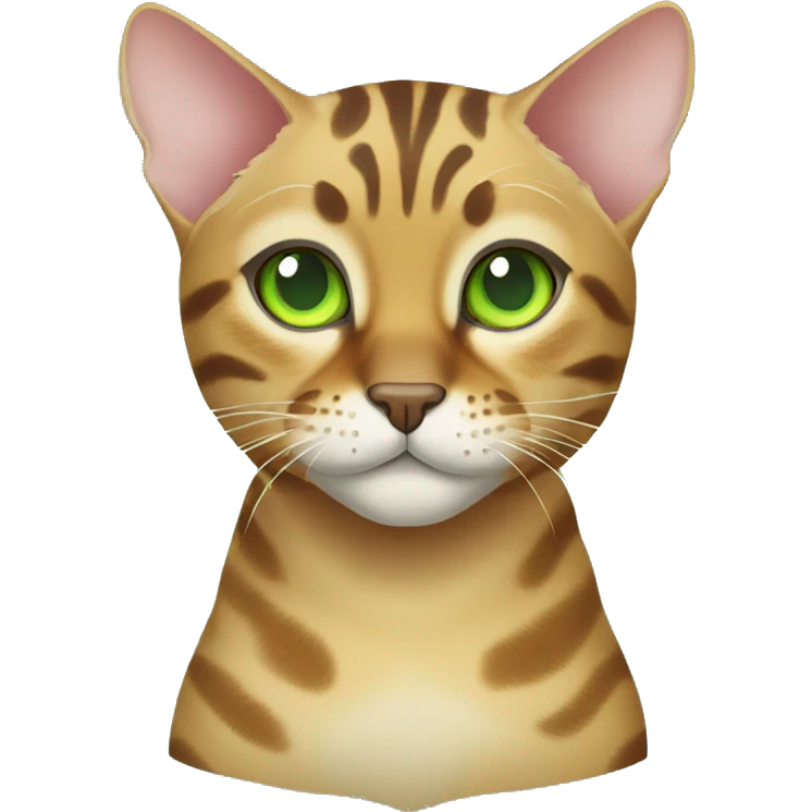 bengal cat with light green eyes  emoji