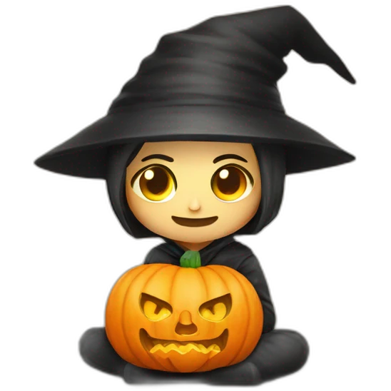 mini puro changed sit head pumpkin art style halloween emoji