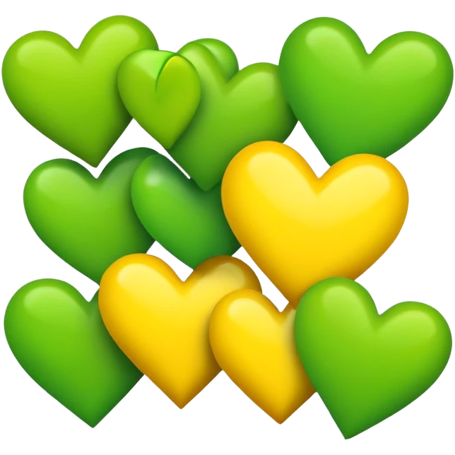 Packers, green and yellow hearts emoji