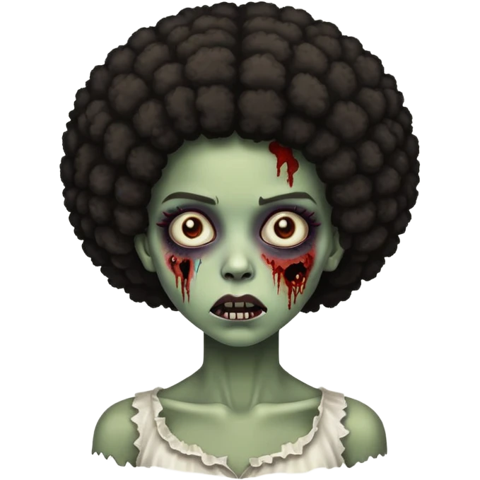 girl zombie with afro  emoji