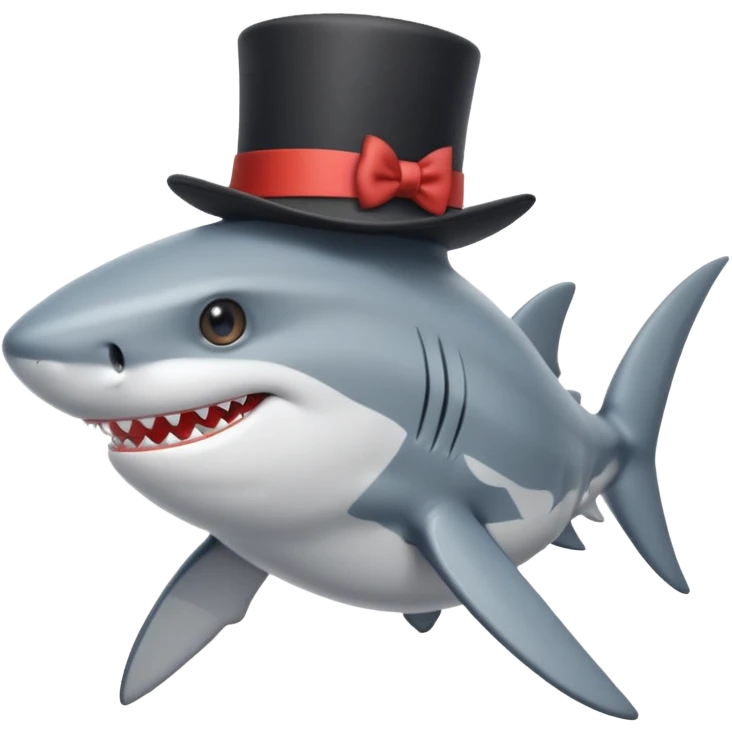 Shark with a top hat emoji