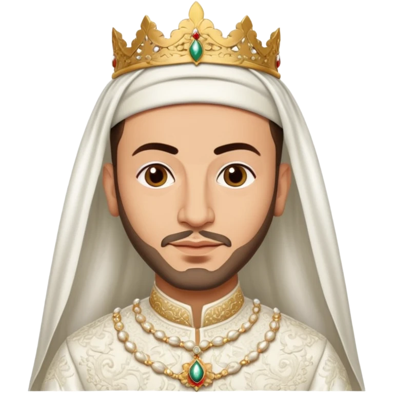 roi Mohammed VI du maroc avec une robe mariage Blanche emoji