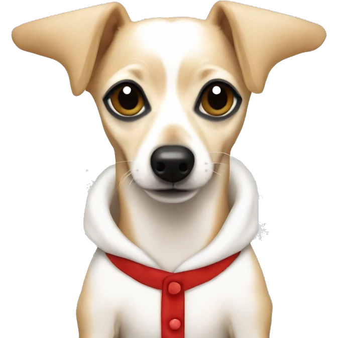 all white tan Chiweenie Christmas pajamas  emoji