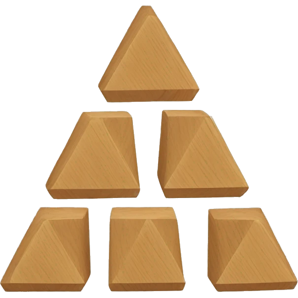 simple 3 wooden blocks that form a triangle once stacked on top of each other emoji