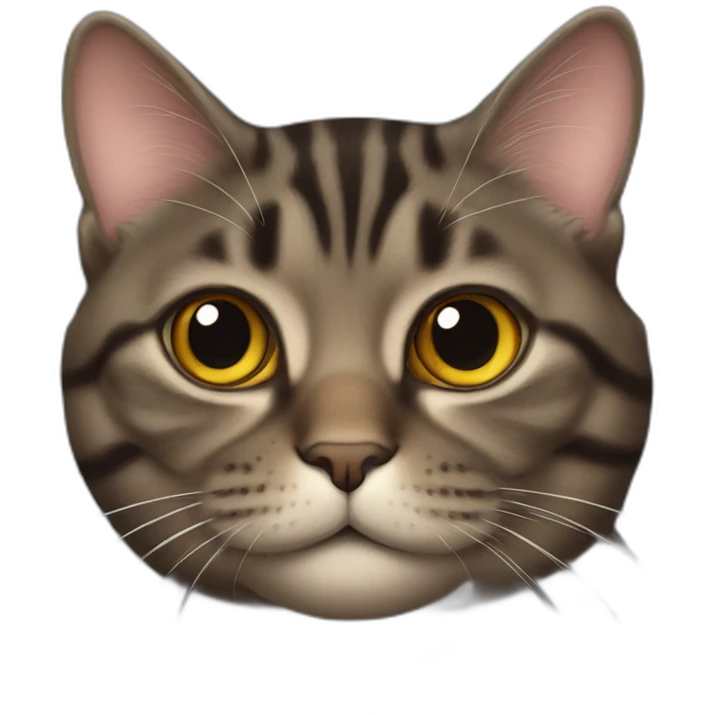 fat dark tabby cat emoji