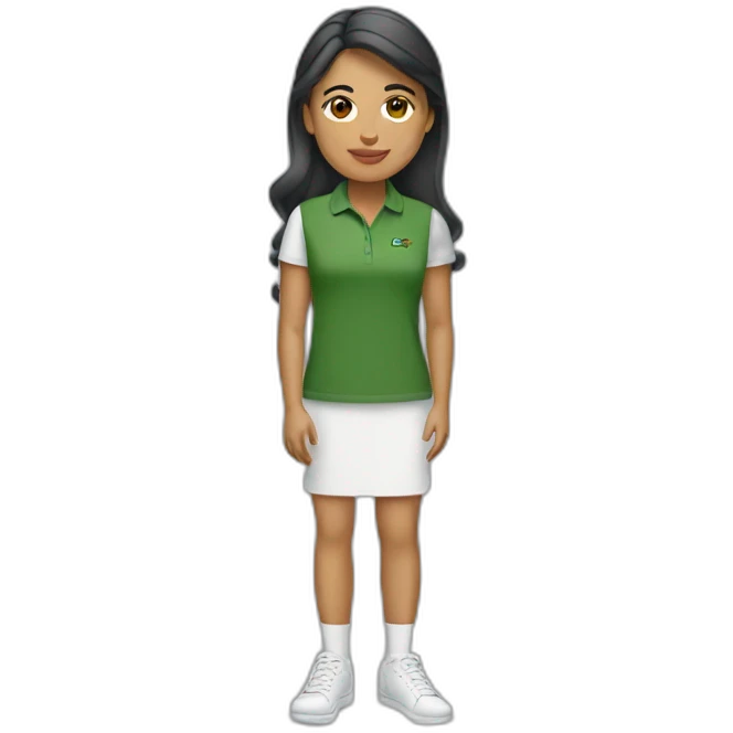 Latin woman using Lacoste  emoji