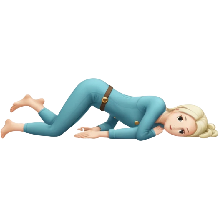 fullbody apostle in prone pose, different clothing, clear prone position, full body visible, apple emoji style emoji