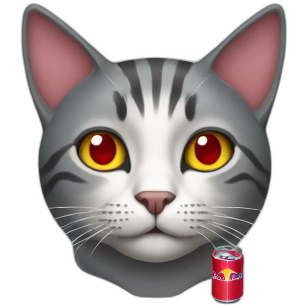 cat with red bull emoji