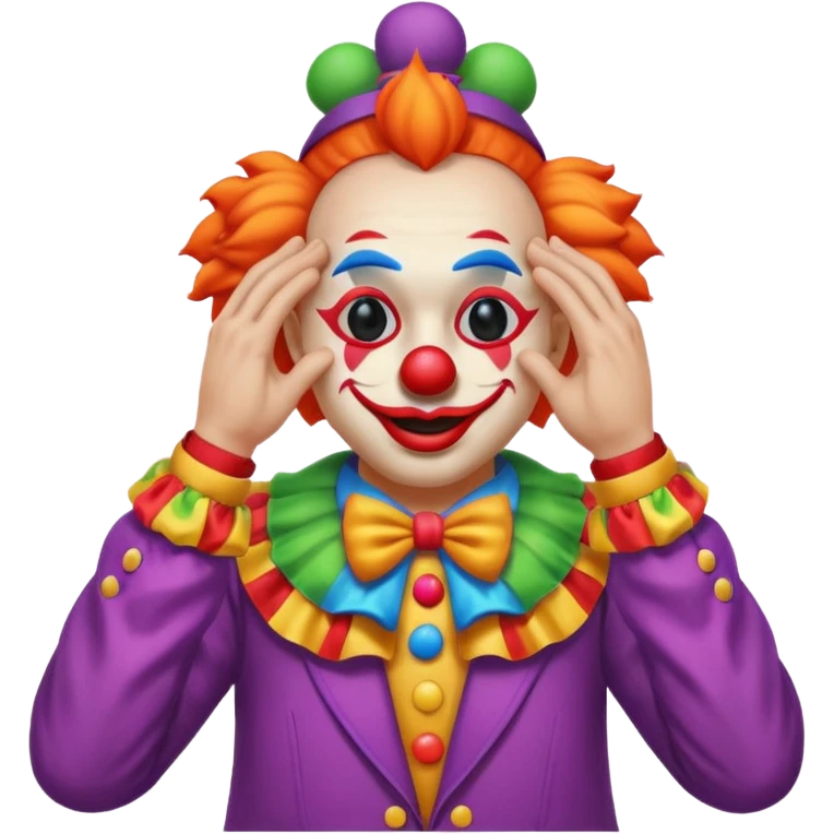 Clown covering eyes but showing butt emoji