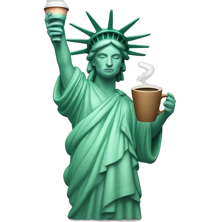 statue of liberty drinking coffee emoji