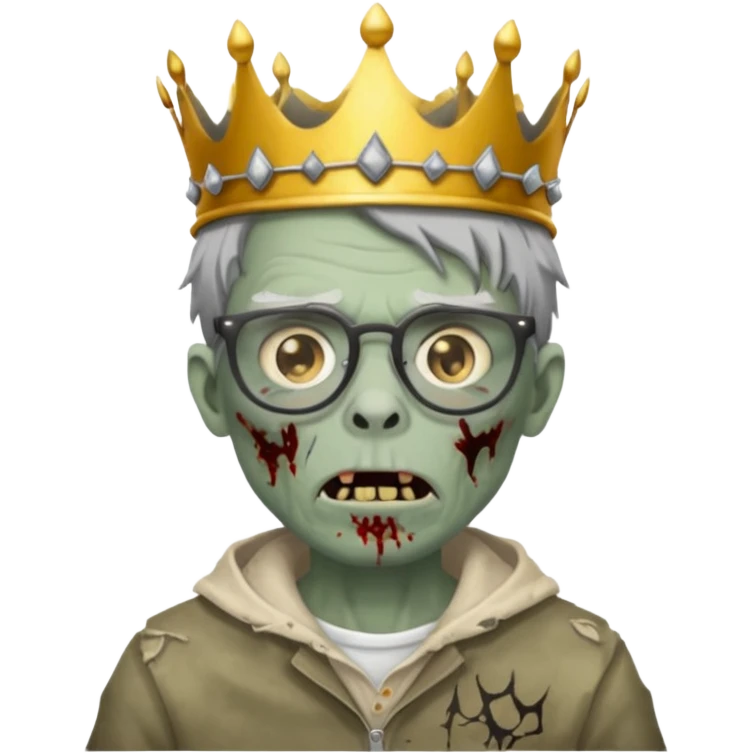 crowned zombie with glasses emoji
