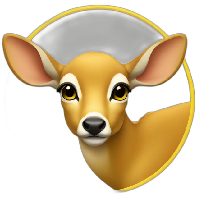 big doe eyes in yellow circle emoji