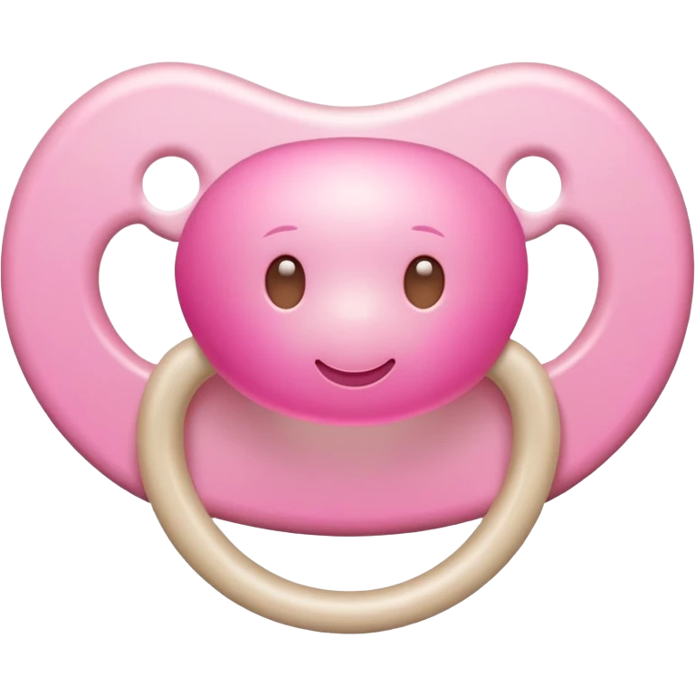 baby pacifier with pink gradient and beige colors emoji