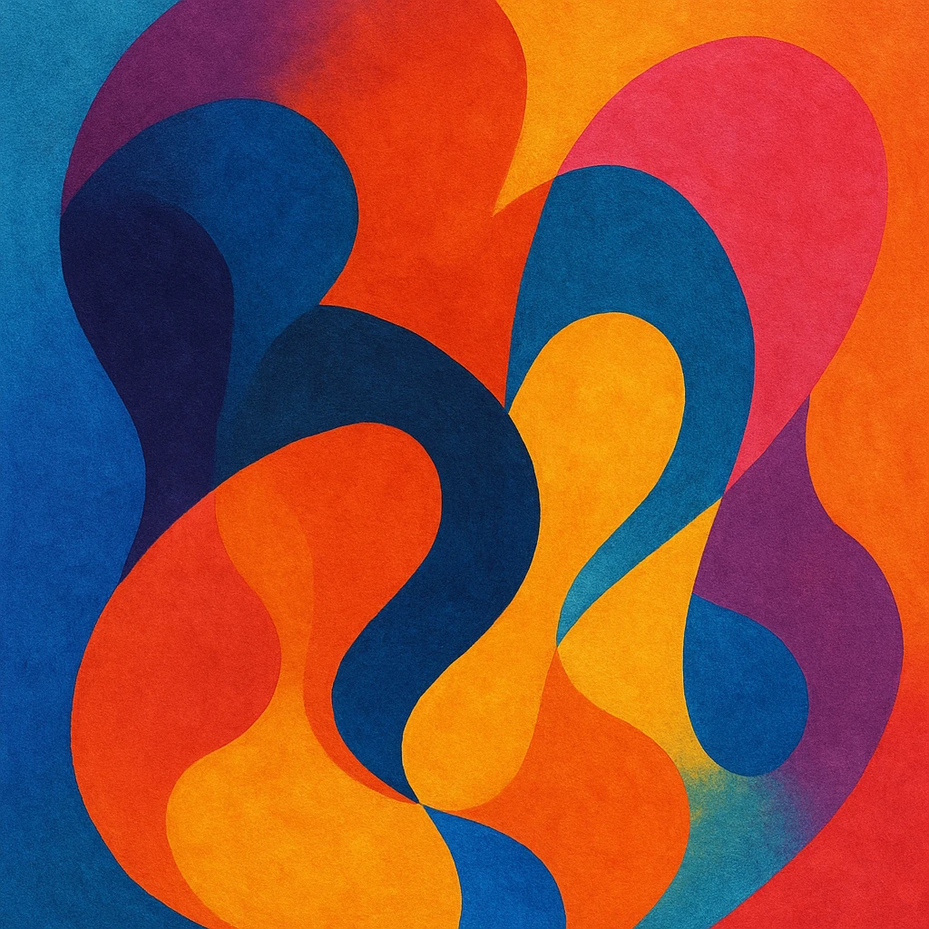 abstract colorful shape, vibrant and artistic, general style emoji