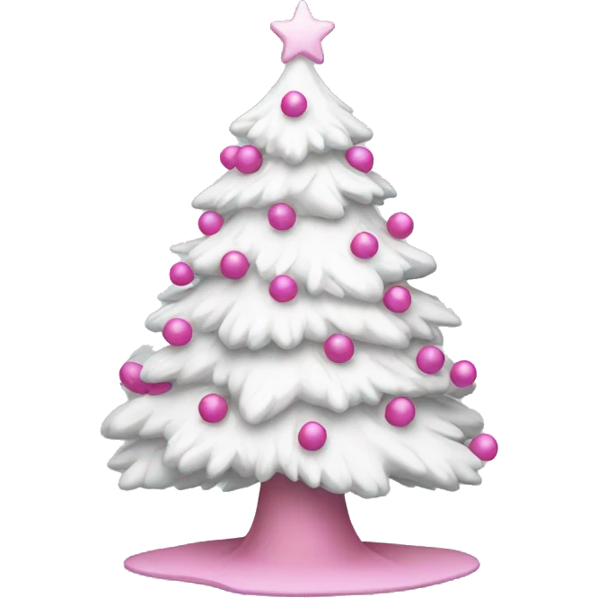 White Christmas tree with pink decor emoji