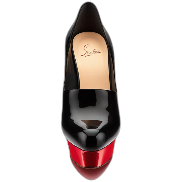 Platform wedges black patent louboutin sandal emoji