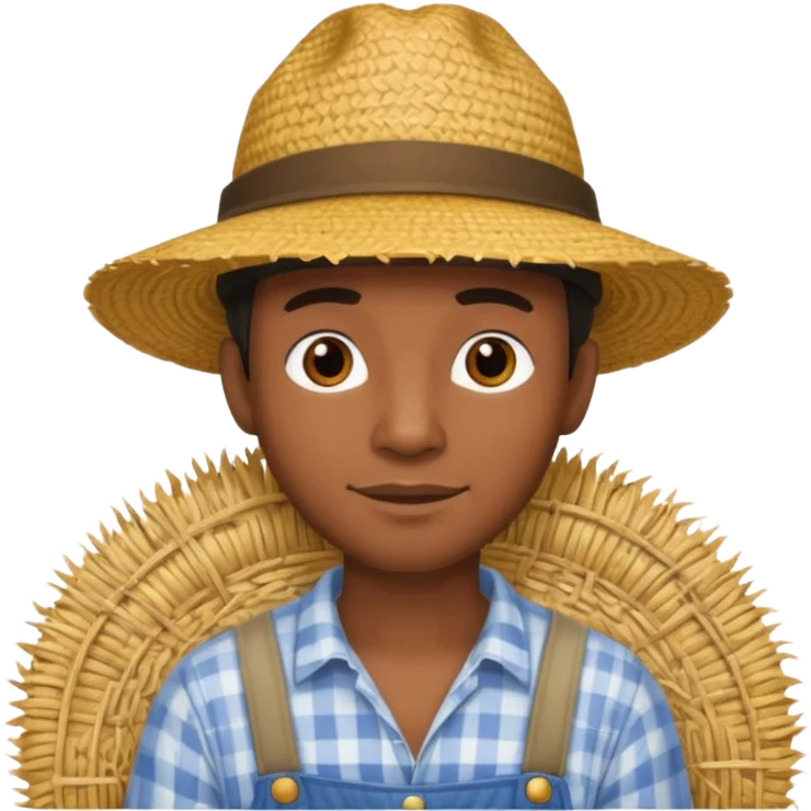 A black guy working at a farm emoji